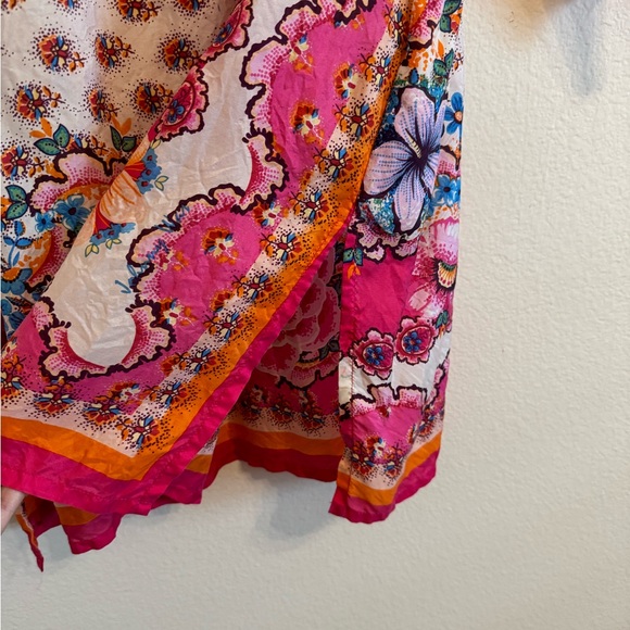 Johnny Was Women's Floral Boho Mini Dress 100% Silk Blouse Top - Picture 9 of 13